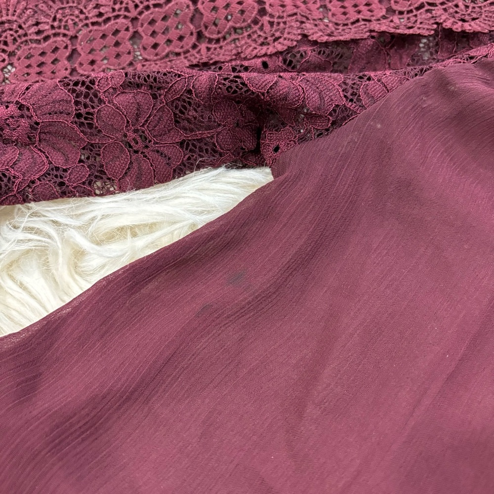 NWT EMPRADA Nerine crochet lace mesh jumpsuit in burgundy red - M - Picture 5 of 7